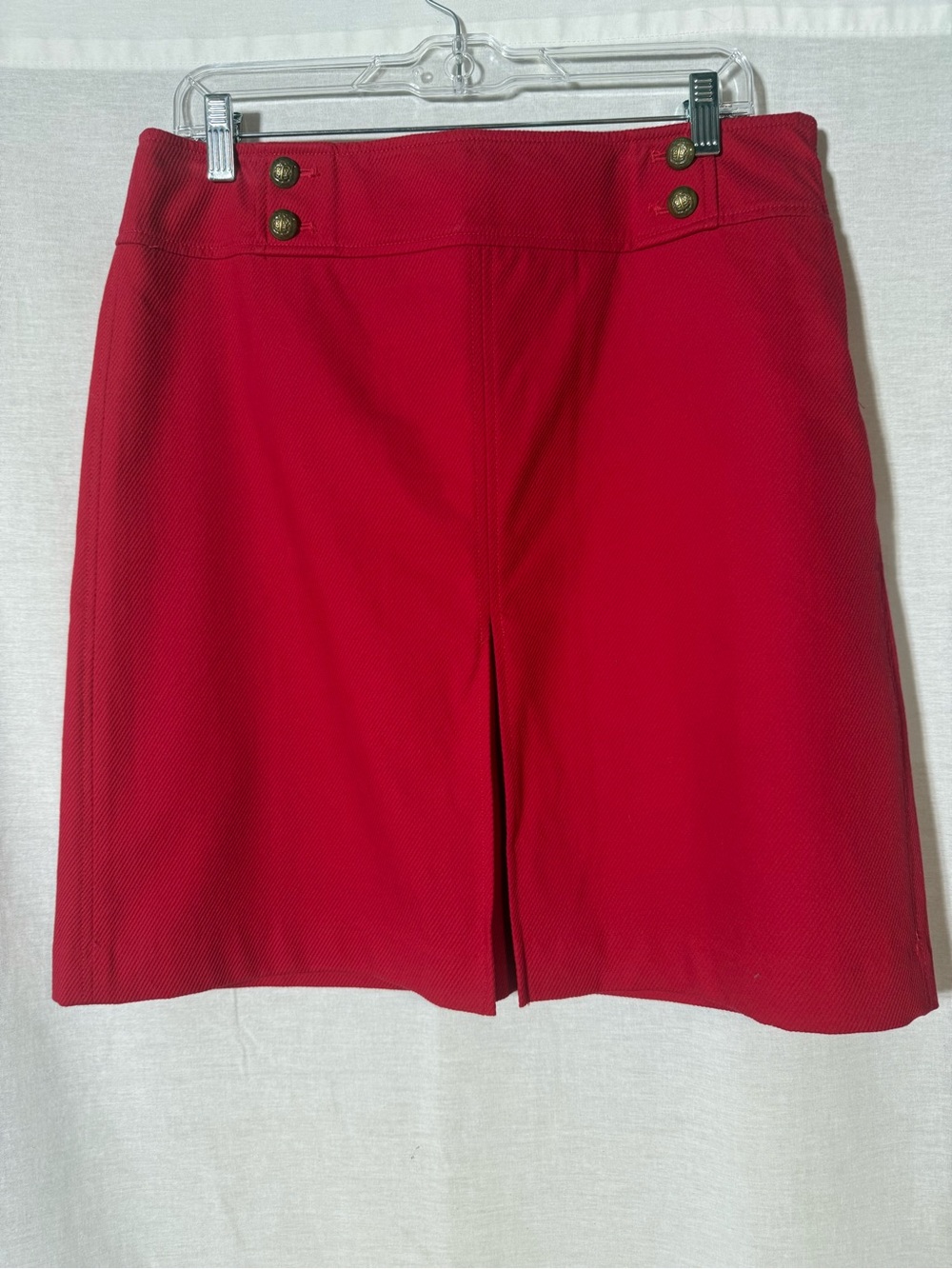 Talbots Bright Red Textured Fabric Skirt Size 12P